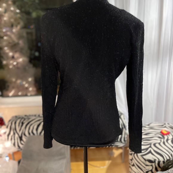 Frank Lyman Design Black Top with Silver Accents - Picture 5 of 6
